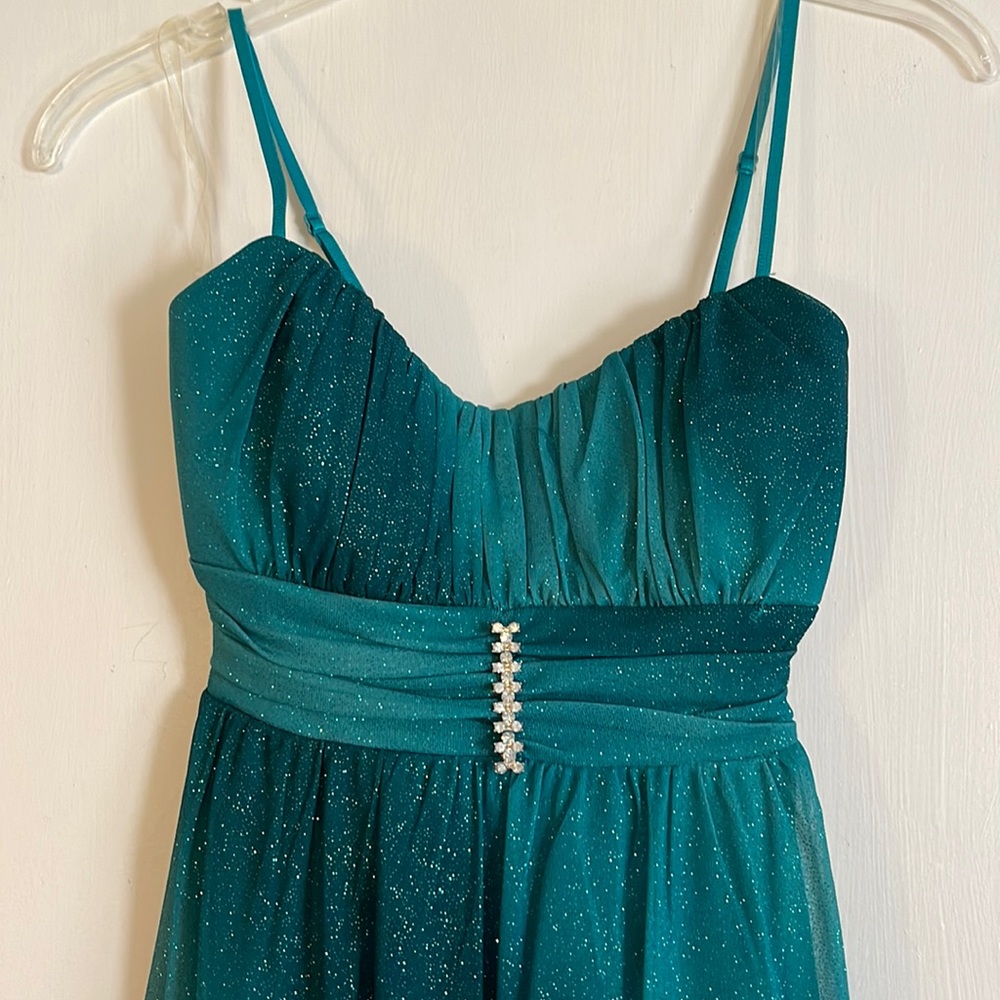Ruby Rox Turquoise Glitter Party Dress